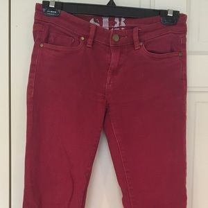Wine Colored Twill Denim Jeans